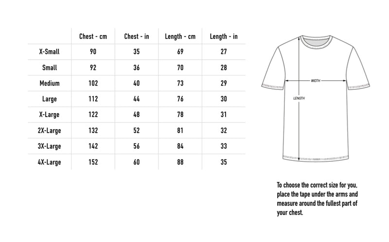 Size chart for Tamagotchi Tee - Magenta